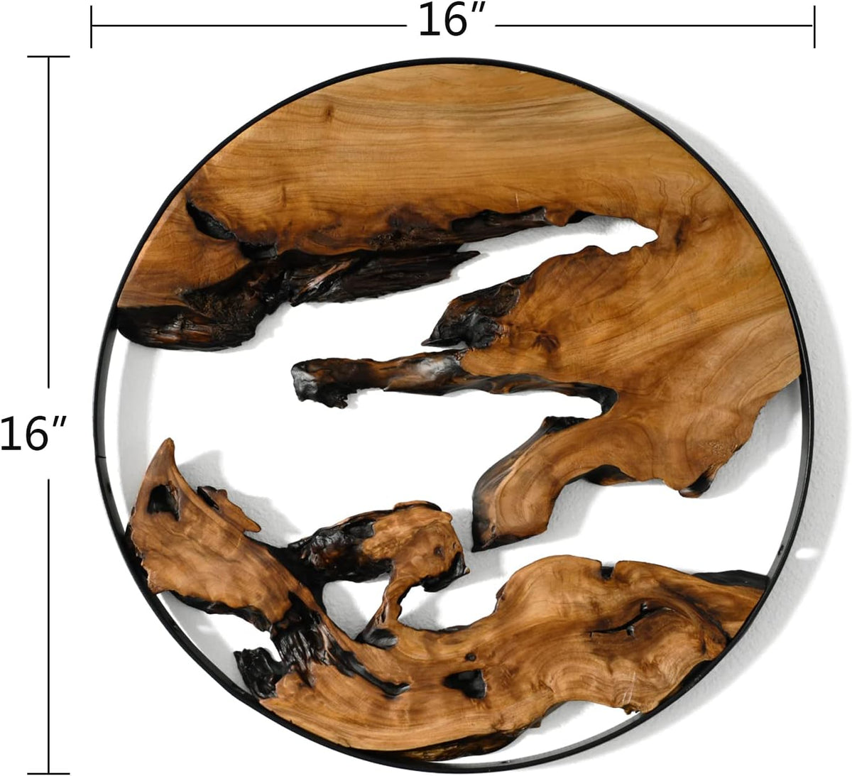 Design reference: illustration showing the round wall decoration's 16-inch width and height.